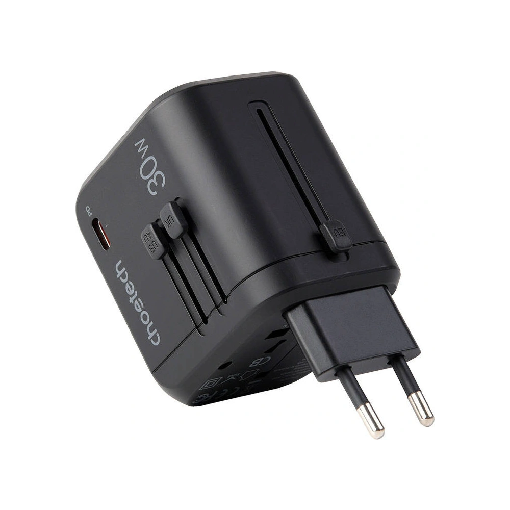 Carregador de Viagem Choetech PD5008, 3xUSB-A, 2xUSB-C, GaN, 35W, Universal (Preto)