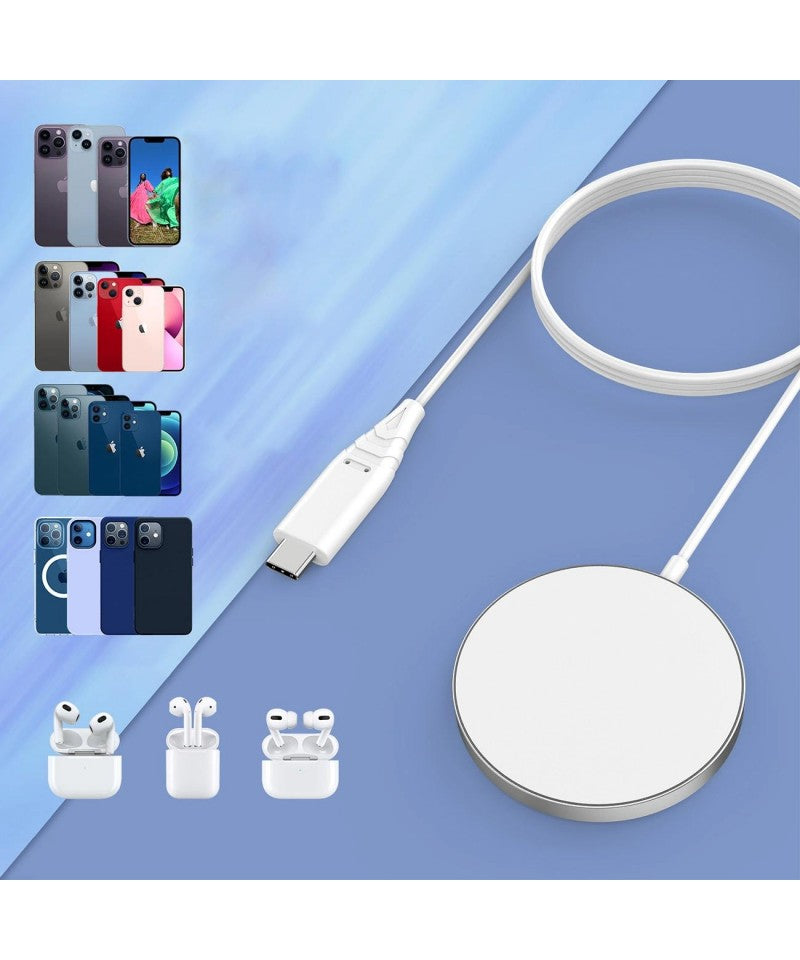 Carregador Indutivo Choetech 15W com Cabo USB-C - Branco (T518-F)