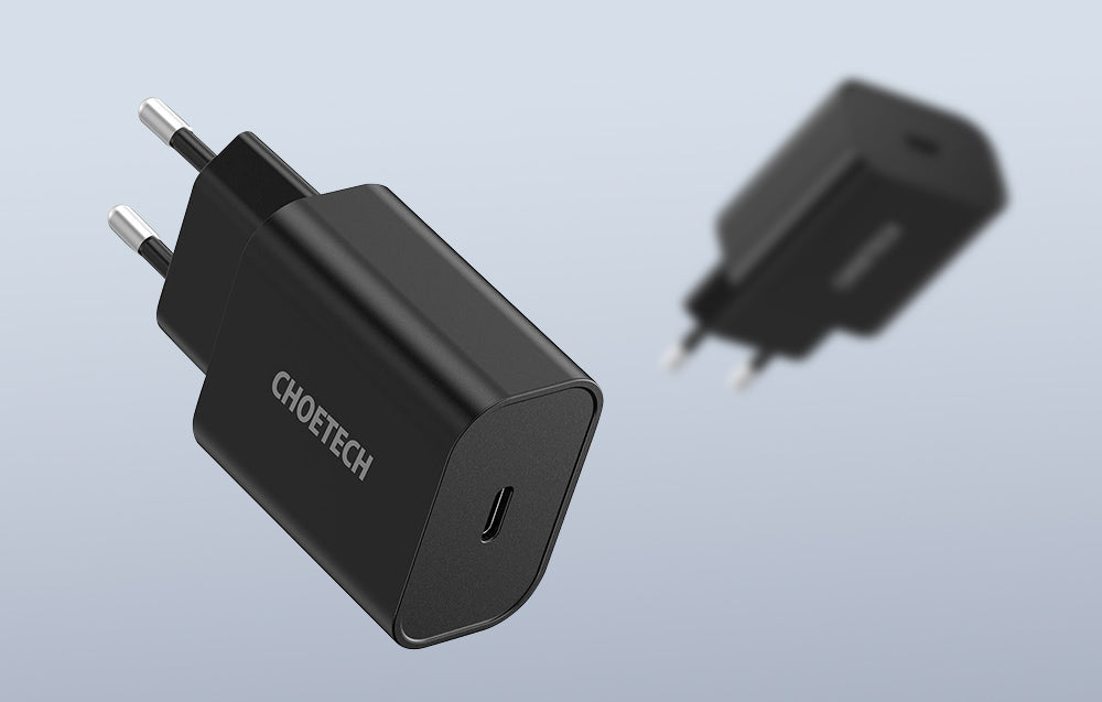 Carregador de Tomada Choetech Q5004 USB-C / 20W / Preto