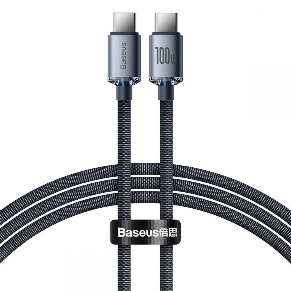 Cabo USB-C Baseus Crystal Shine / PD 100W / 1.2m / Preto