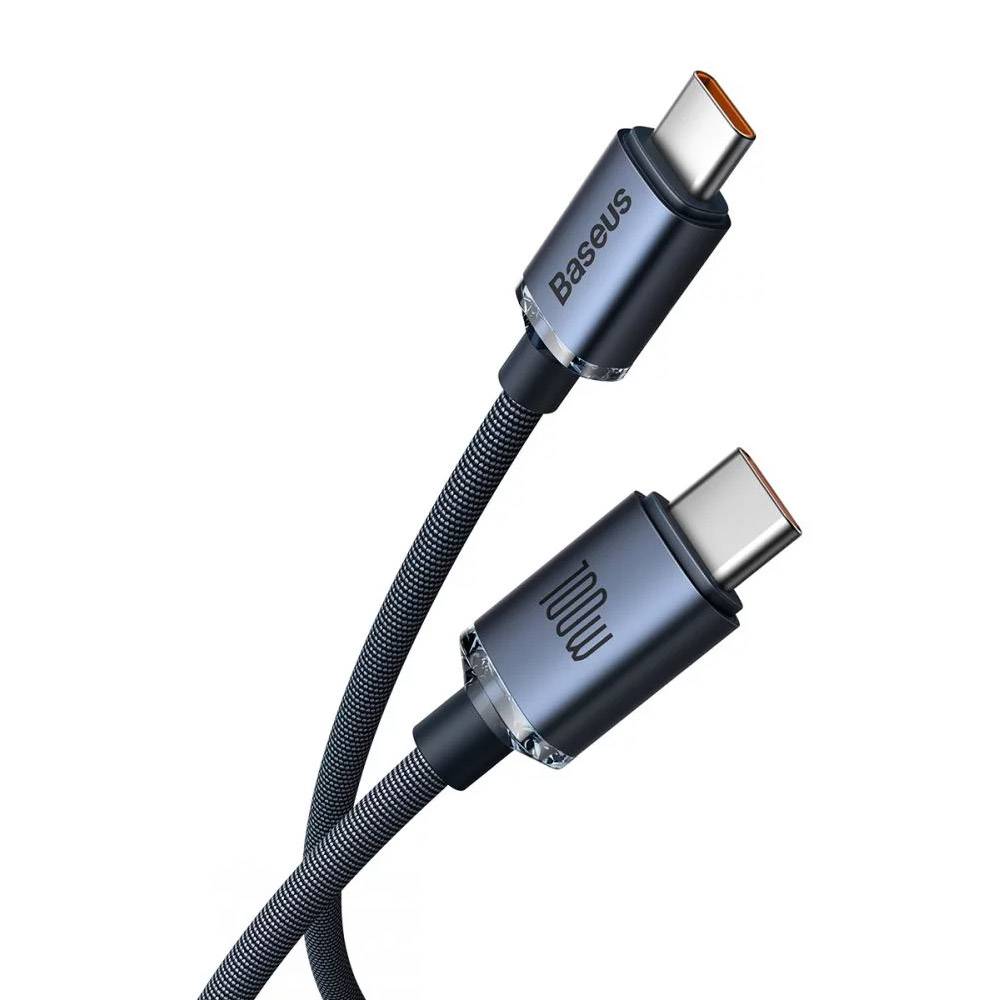 Cabo USB-C Baseus Crystal Shine / PD 100W / 1.2m / Preto