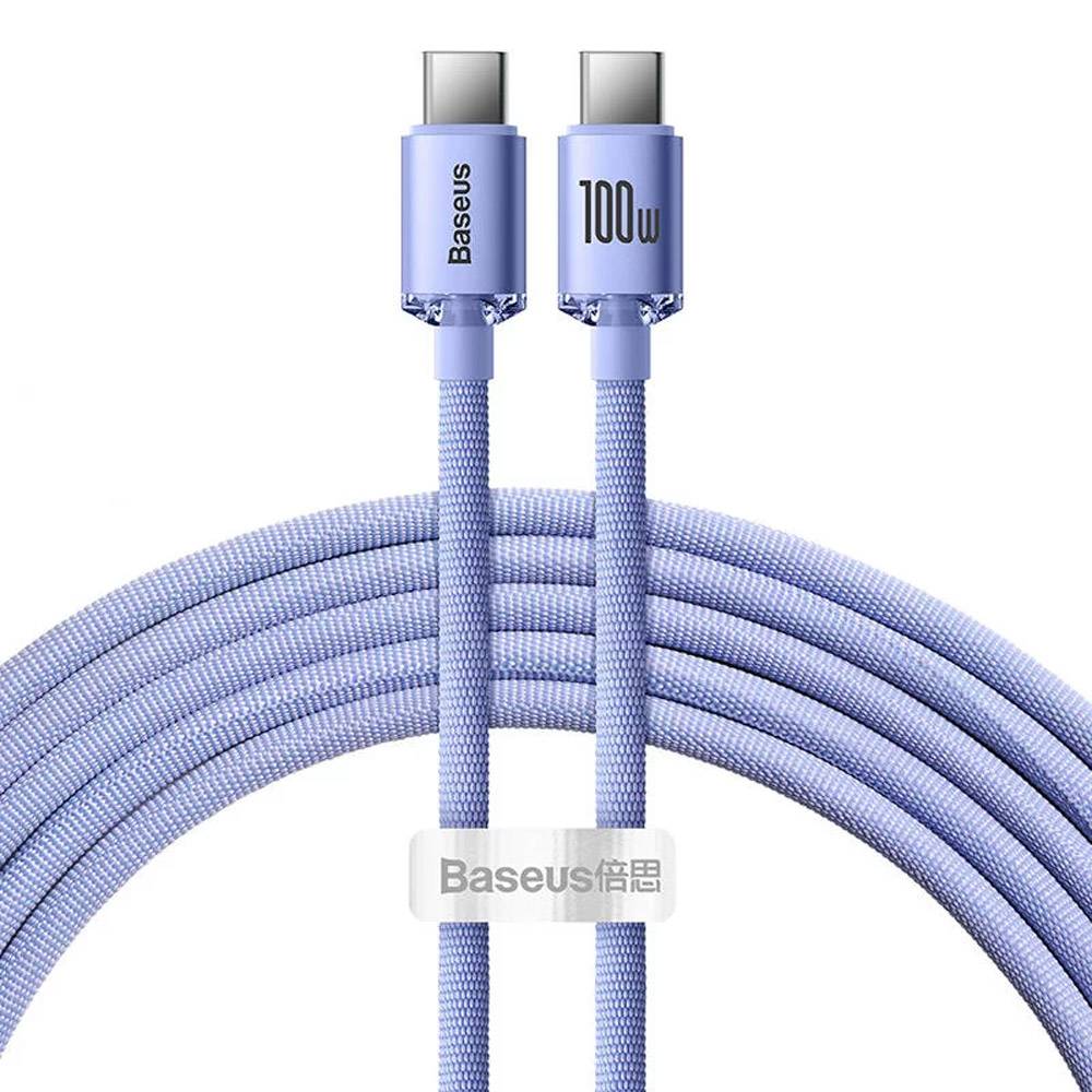 Cabo USB-C Baseus Crystal Shine / PD 100W / 1.2m / Lilás