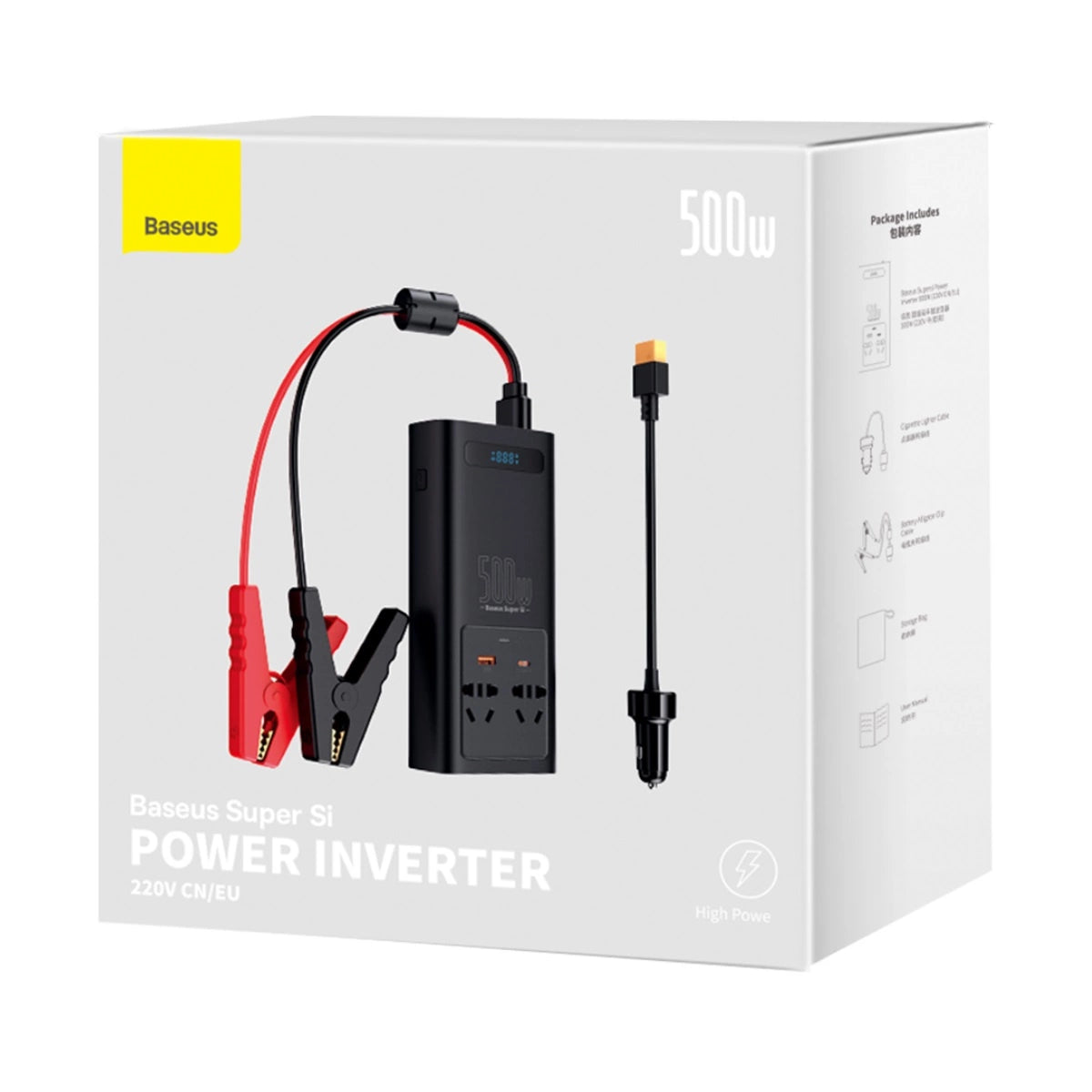 Inversor para Automóvel BASEUS 150W 12V / 500W 220V Fichas EU/CN