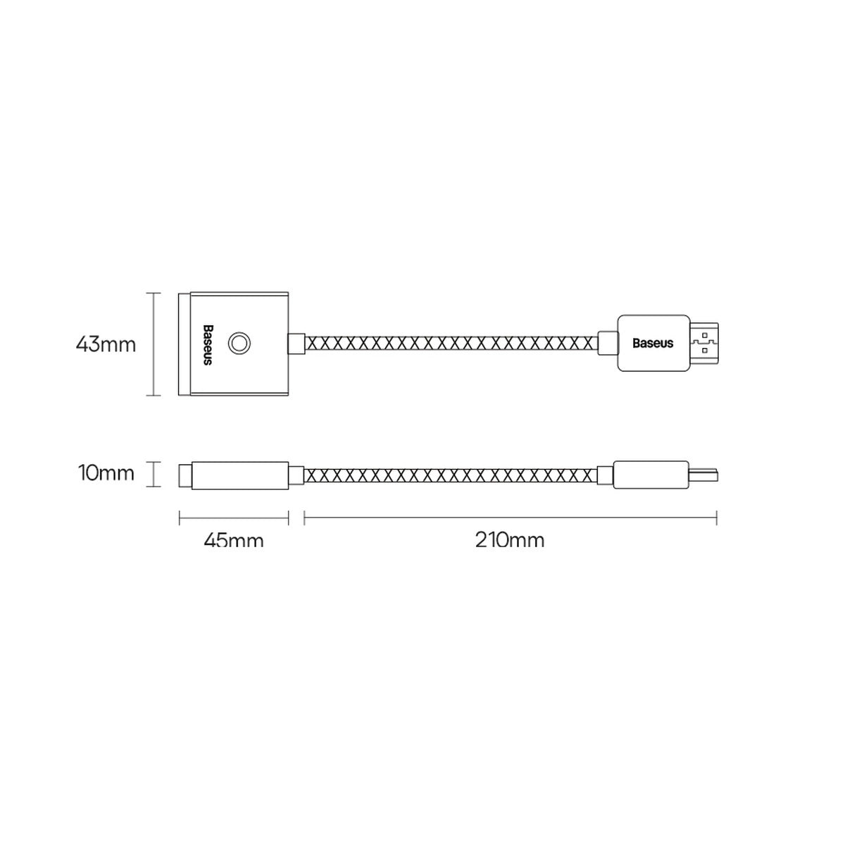 Adaptador Baseus HDMI Macho para VGA Fêmea + mini jack 3.5mm / WKQX010102 / Branco