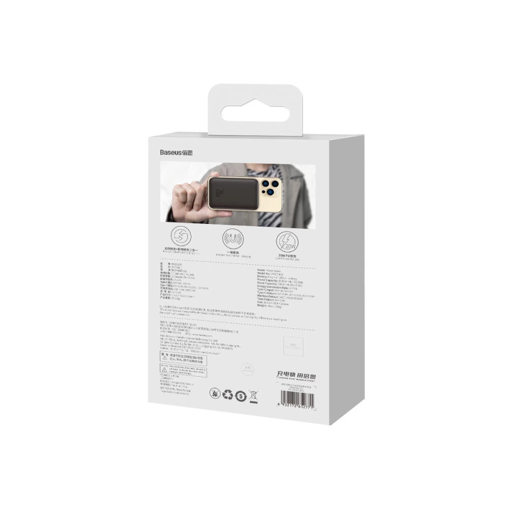 Powerbank Baseus Magnetic Mini 10000mAh, USB-C 20W MagSafe (Preto)