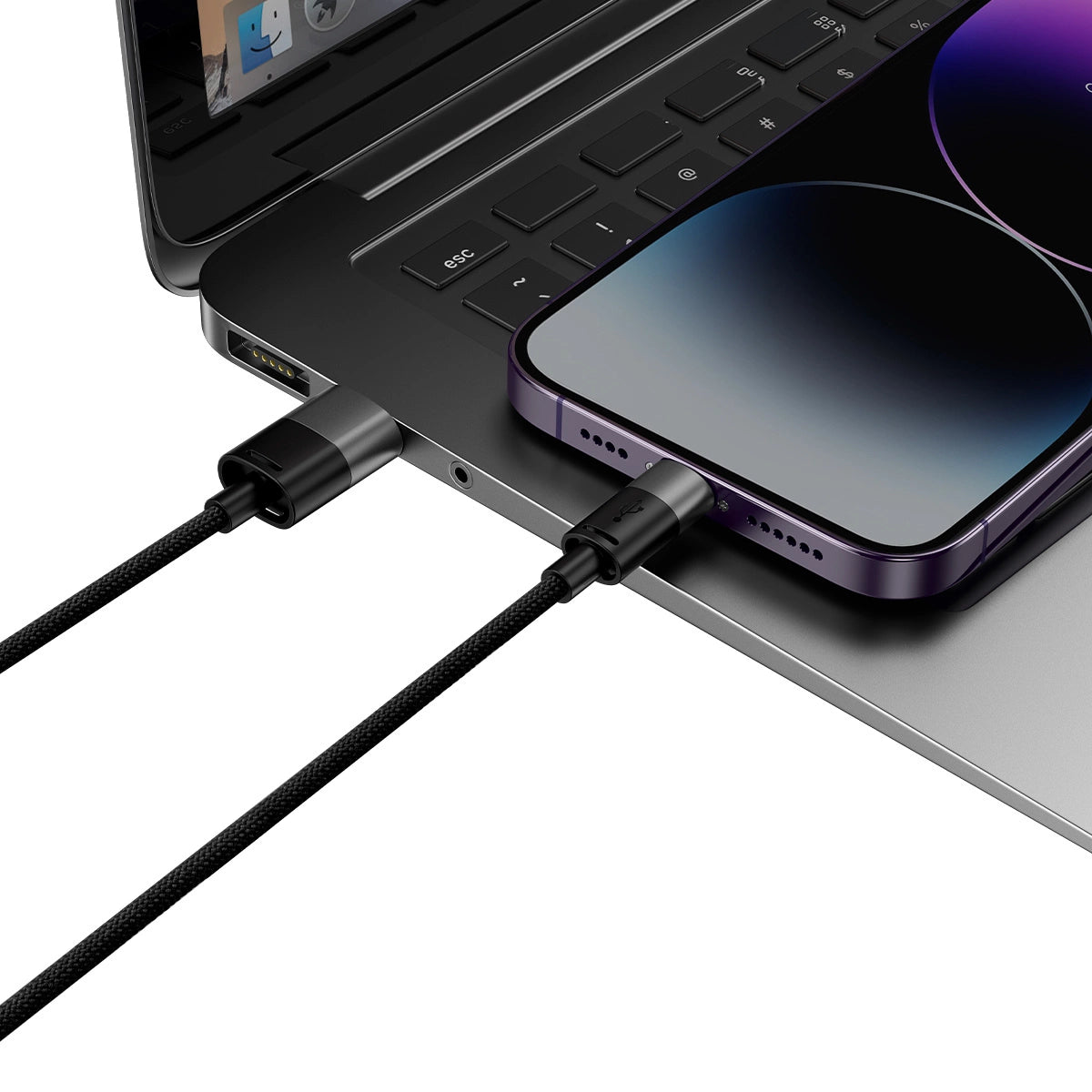 Cabo USB para USB-C + Micro USB + Lightning / 3 em 1 Baseus StarSpeed Series / 3,5A / 1.2m / Preto