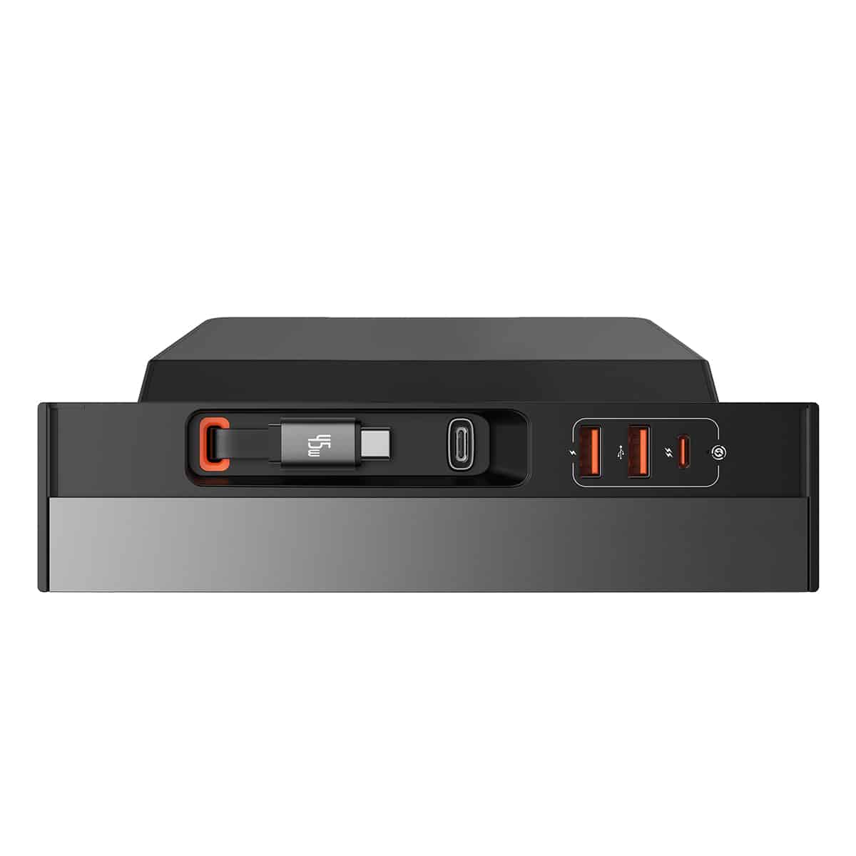 Hub USB Baseus T-Space Series para Tesla Model 3 / Y com Cabo USB-C Embutido de 45W / Preto