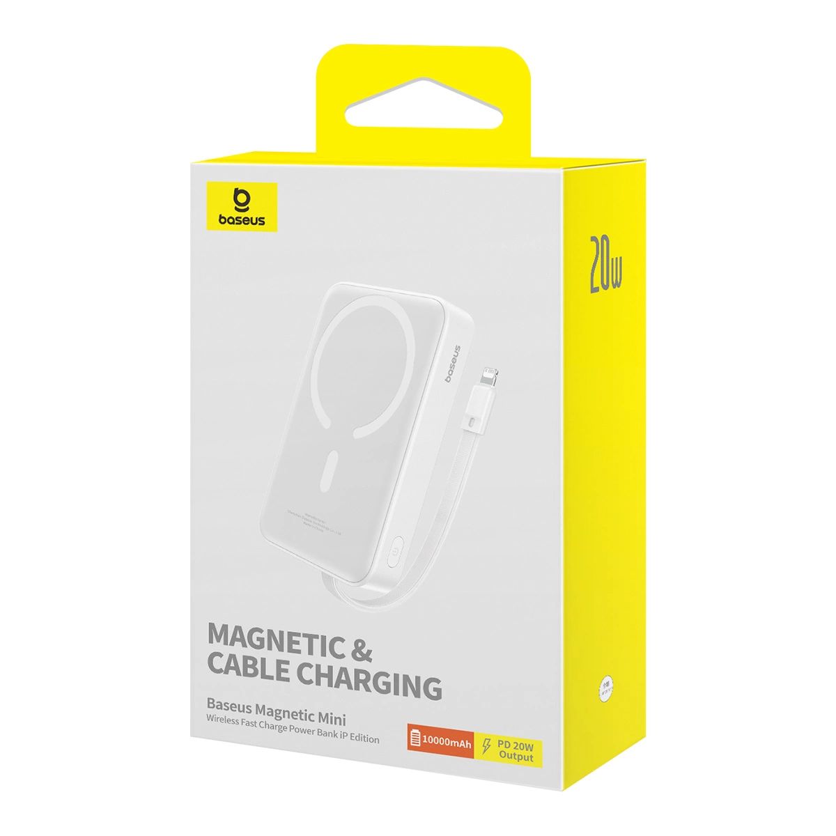 Powerbank Baseus Mini Magnético 10000mAh, Lightning 20W MagSafe - Branco