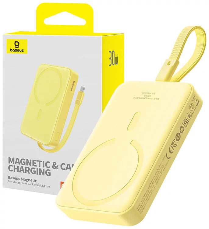Powerbank Baseus Mini Magnético 10000mAh 30W MagSafe (Amarelo)