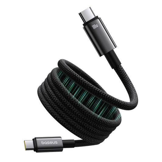 Cabo magnético USB-C para USB-C Baseus 100W / 1m / Tungsténio Ouro / preto