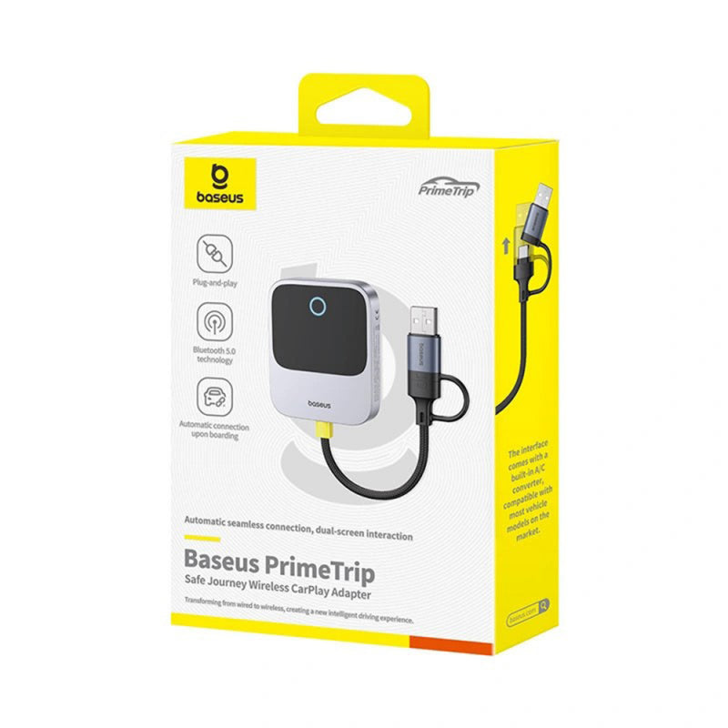 Adaptador Wireless CarPlay Baseus PrimeTrip Cinzento
