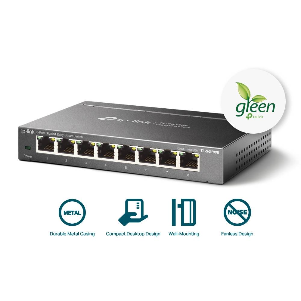 Switch TP-Link TL-SG108E 8 Portas Gigabit Smart Managed