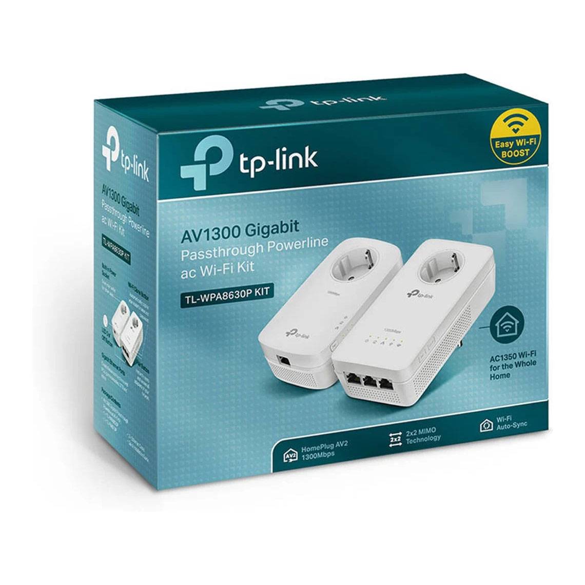 Powerline TP-Link TL-WPA8631P KIT AV1300 HomePlug AV2 Gigabit Passthrough AC1200 Dual-Band Wi-Fi Kit
