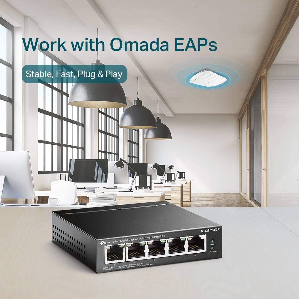 Switch TP-Link TL-SG1005LP 5 Portas Gigabit UnManaged PoE+