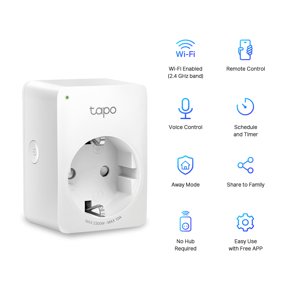 Tomada Inteligente TP-Link Tapo P100 Mini Smart Wi-Fi (2-Pack)