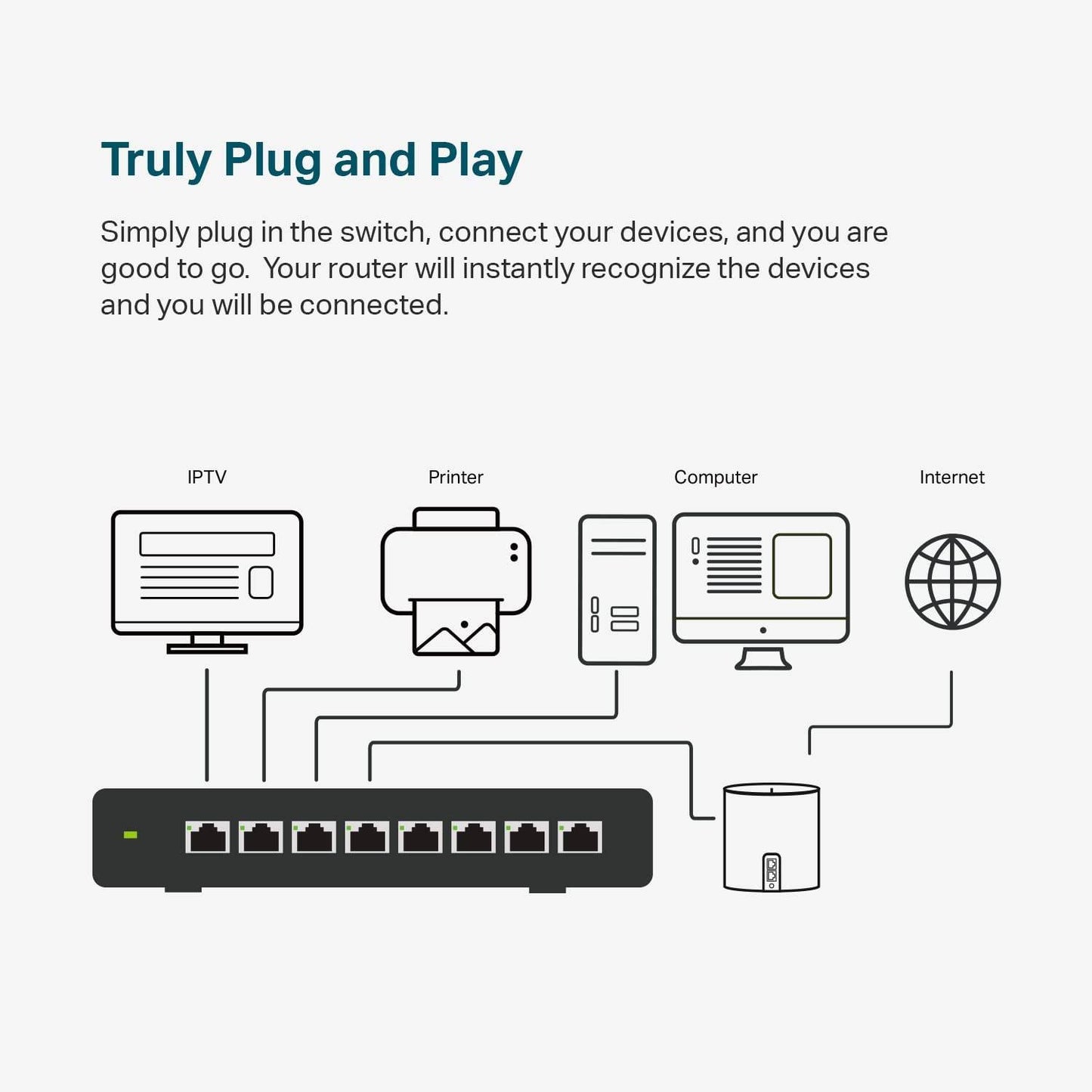 Switch TP-Link TL-SG108S 8 Portas Gigabit