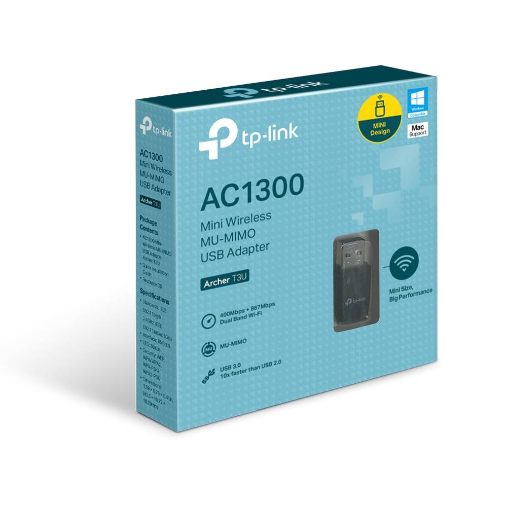 Adaptador USB TP-Link Archer T3U AC1300 Mini Wireless MU-MIMO