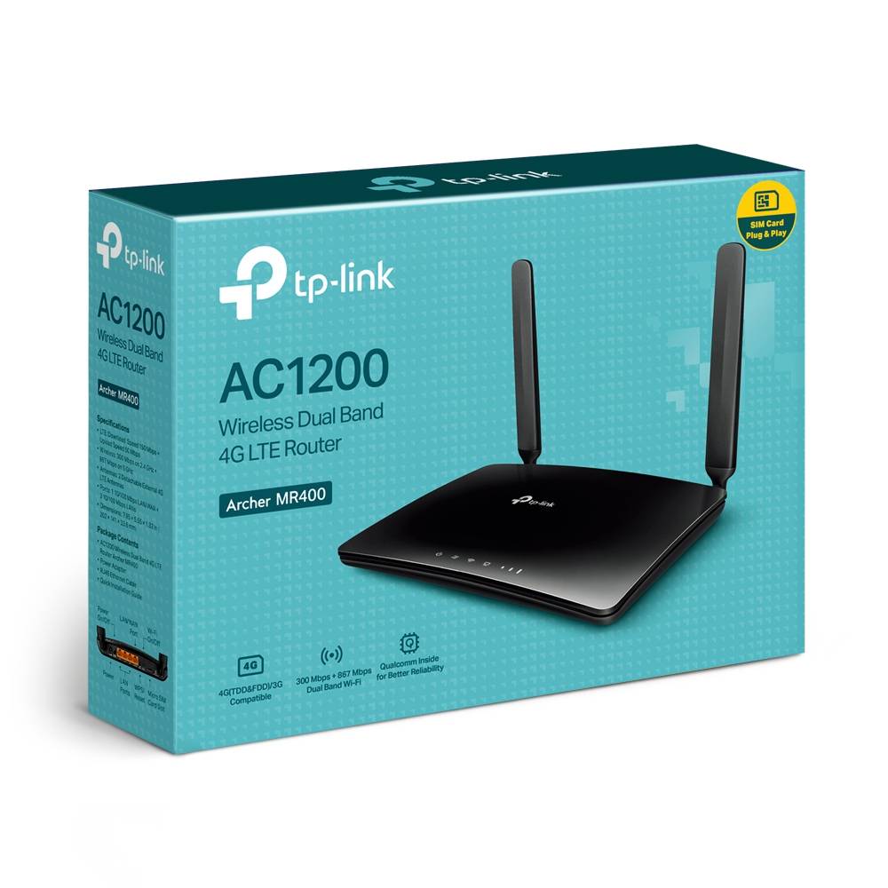 Router TP-Link Archer MR400 AC1200 Dual-Band WiFi 5 4G/3G 10/100Mbps