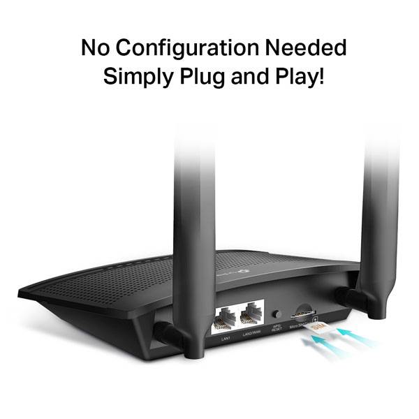 Router TP-Link TL-MR100 N300 Single-Band WiFi 4 4G LTE 10/100Mbps