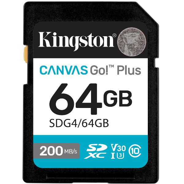 Kingston Technology 64GB SDXC Canvas Go Plus Gen4 200MB/s C10 UHS-I U3 V30_1