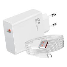 Carregador Xiaomi Hypercharge Combo USB-A 67W Branco + Cabo USB-A p/ USB-C 1m