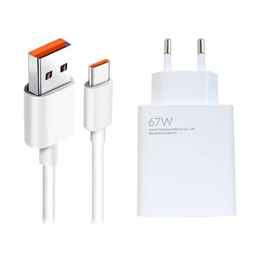 Carregador Xiaomi Hypercharge Combo USB-A 67W Branco + Cabo USB-A p/ USB-C 1m