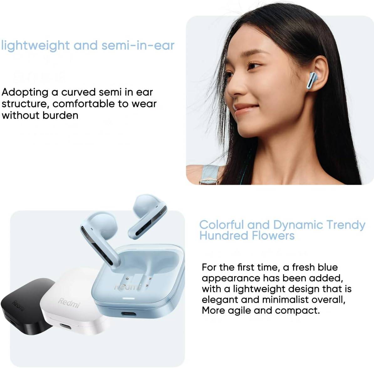Auriculares Xiaomi Redmi Buds 5 Active Noise Cancellation Bluetooth 5.3 Brancos