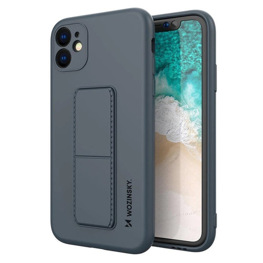 Wozinsky Kickstand Case silicone case with stand for iPhone 11 Pro Max navy blue_0