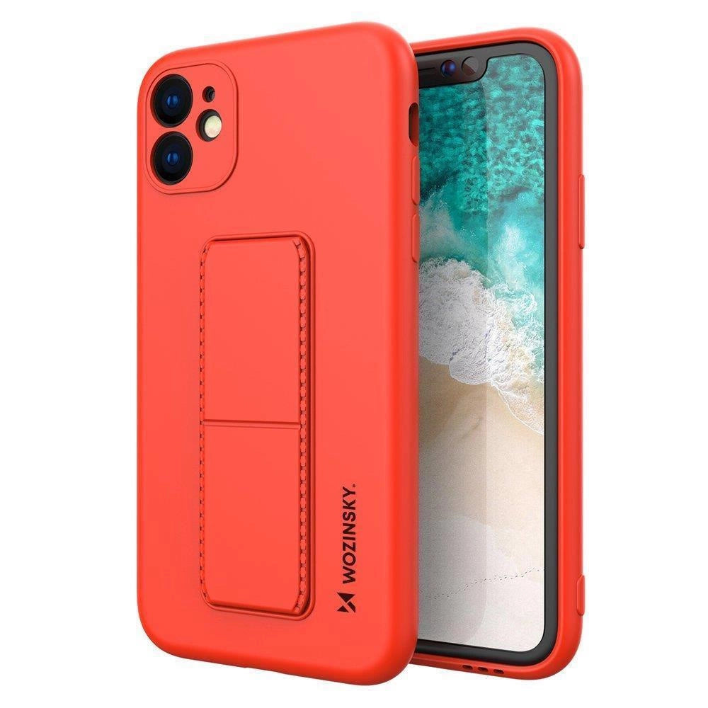 Wozinsky Kickstand Case Silicone Stand Cover for Samsung Galaxy A11 / M11 red_0
