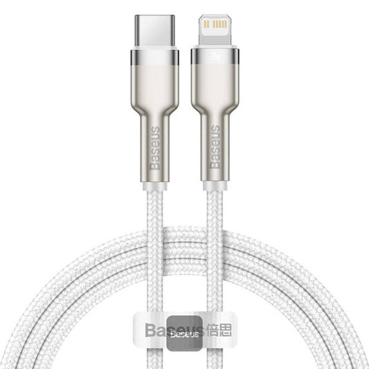 Cabo Baseus Cafule USB-C p/ Lightning / PD 20W / 1m / Branco