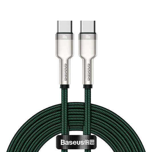 Cabo USB-C para USB-C Baseus Cafule / 100W / 2m / Verde