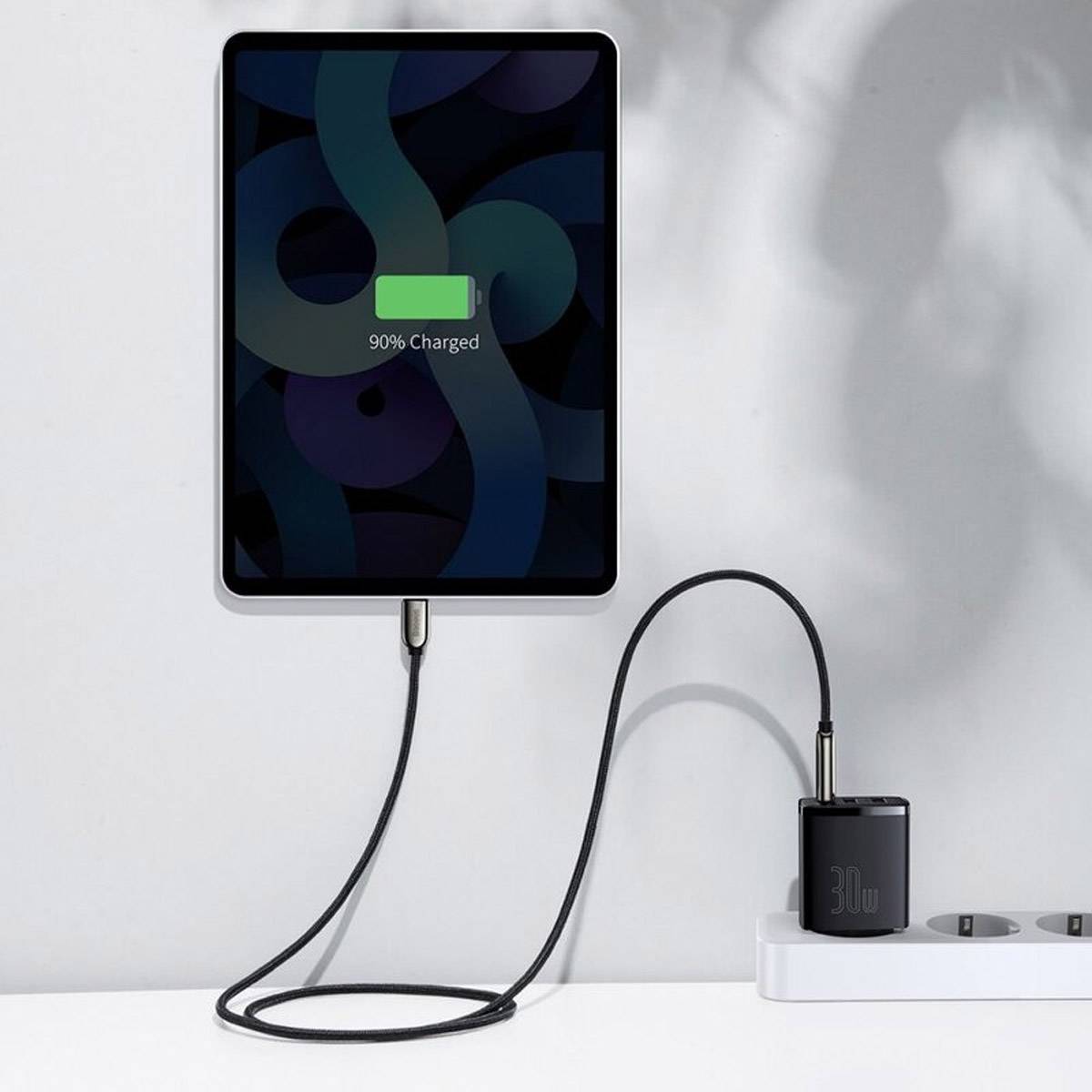 Carregador Baseus CCXJ-E01 USB-C e USB-A / 30W Fast Charger PD/QuickCharge 3.0 / Preto