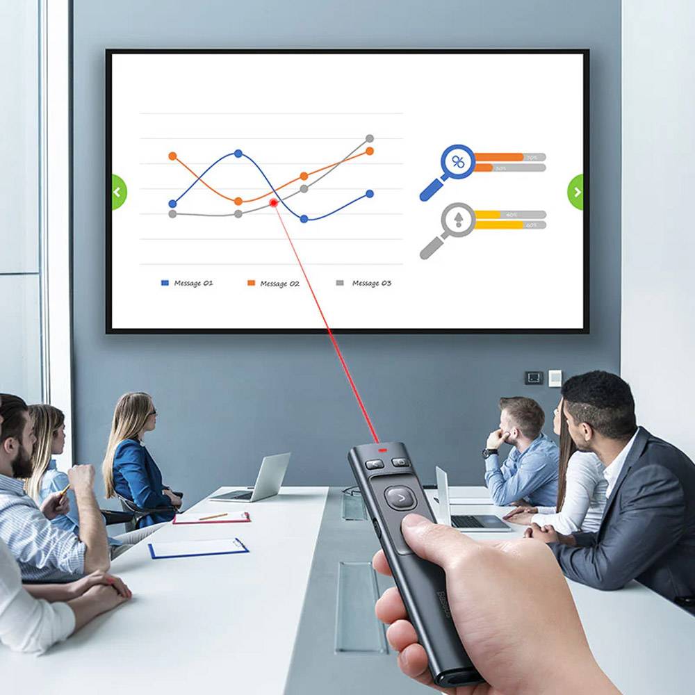Apresentador Baseus Wireless com apontador laser ACFYB-0G