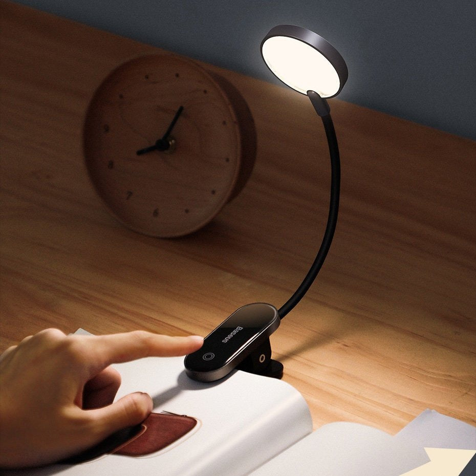 Lâmpada de Leitura Baseus Comfort Mini Clip (Cinza Escuro)