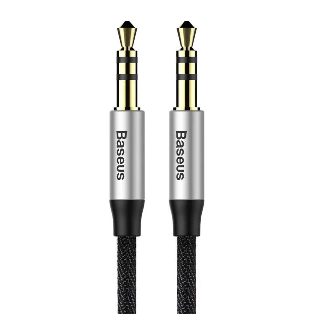 Cabo Extensão de Áudio Baseus Yiven Jack 3.5mm / 1.5m / Preto/Prateado