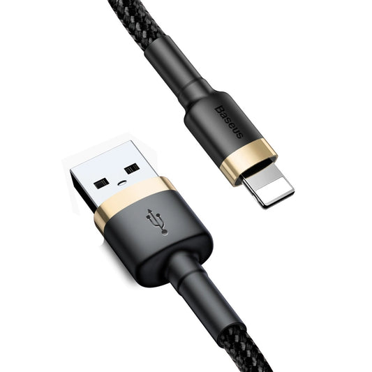 Cabo Dados Baseus Cafule USB para Lightning / 2m / Preto e Dourado