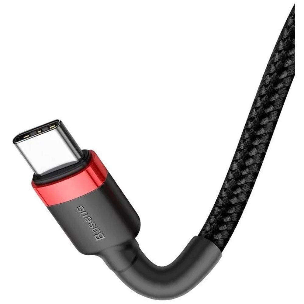 Cabo USB-C Baseus Cafule PD 60W 1m Preto/Vermelho