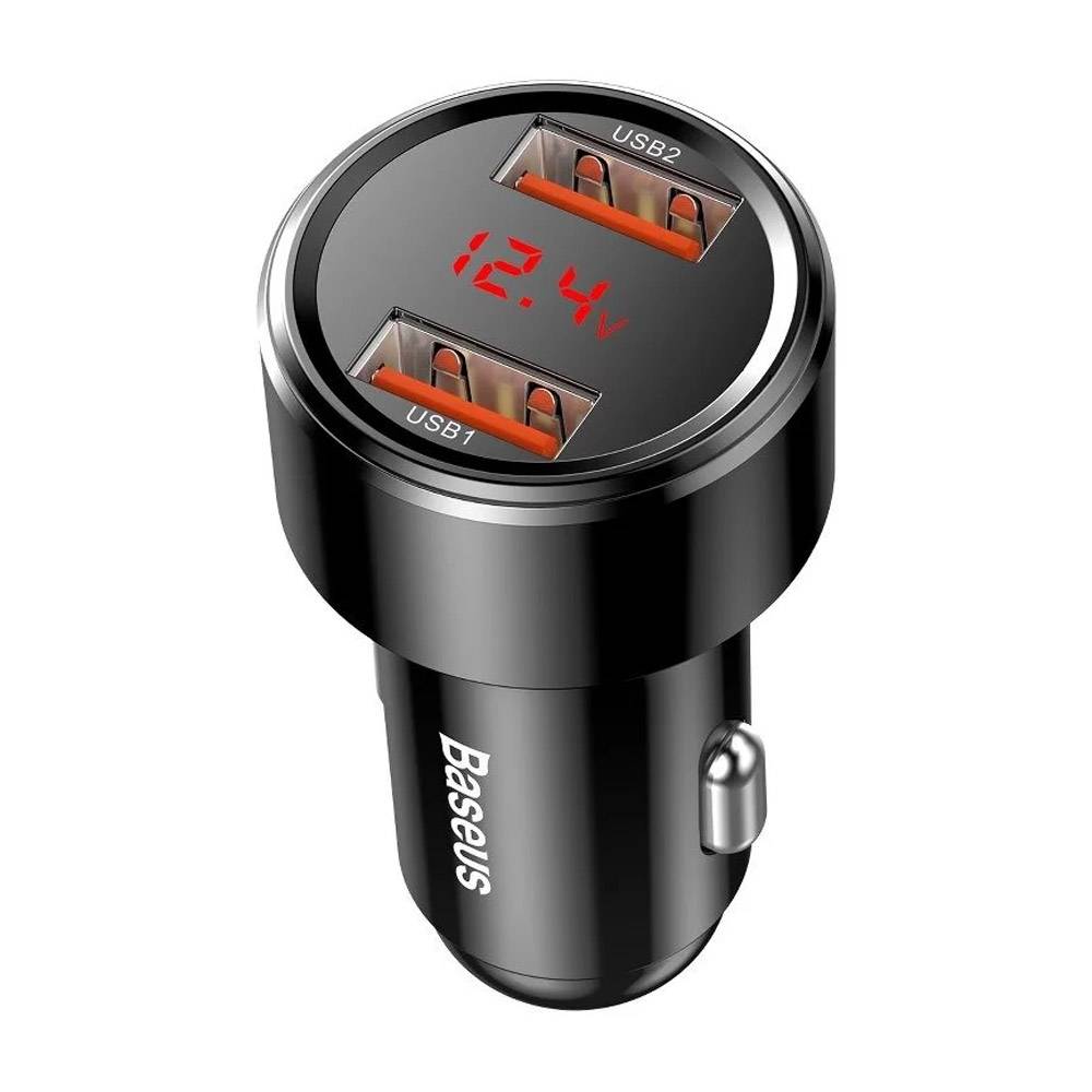 Carregador de Isqueiro Baseus Magic Series Dual USB-A / 45W / Preto