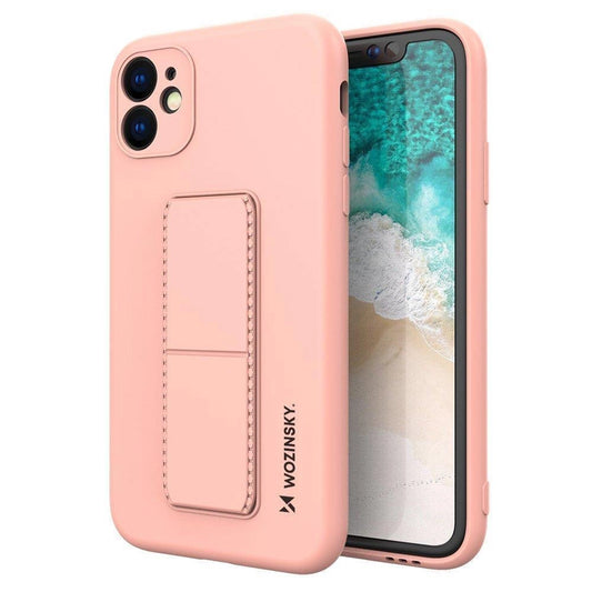 Wozinsky Kickstand Case Silicone Stand Cover for Samsung Galaxy A32 5G Pink_0