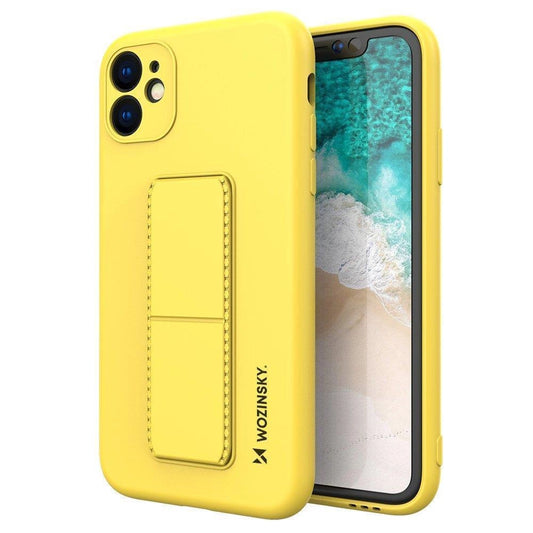 Wozinsky Kickstand Case Silicone Stand Cover for Samsung Galaxy A32 5G Yellow_0