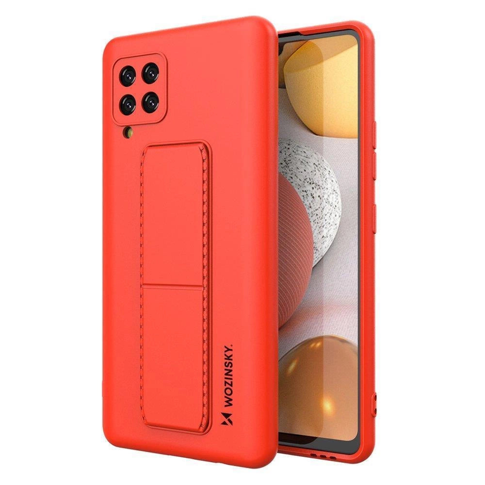 Wozinsky Kickstand Case Silicone Stand Cover for Samsung Galaxy A42 5G Red_0