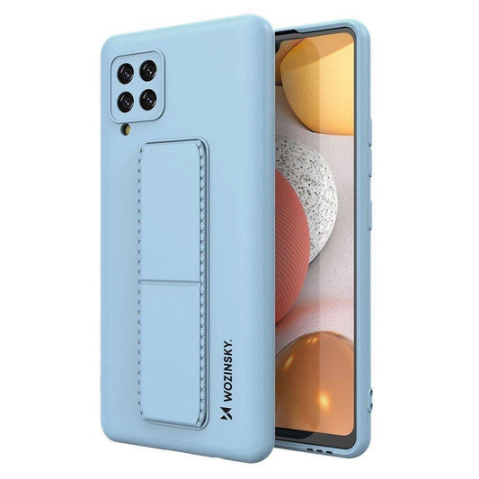 Wozinsky Kickstand Case Silicone Stand Cover for Samsung Galaxy A42 5G Light Blue_0