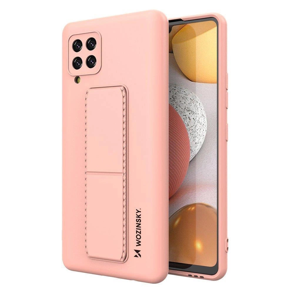 Wozinsky Kickstand Case Silicone Stand Cover for Samsung Galaxy A42 5G Pink_0
