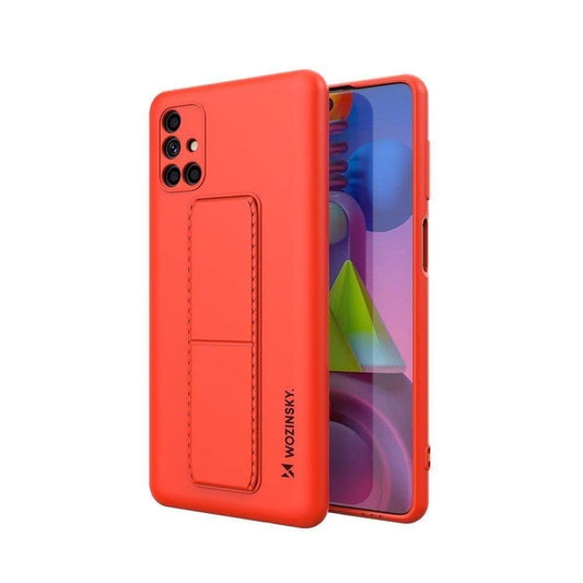 Wozinsky Kickstand Case silicone stand cover for Samsung Galaxy M51 red_0