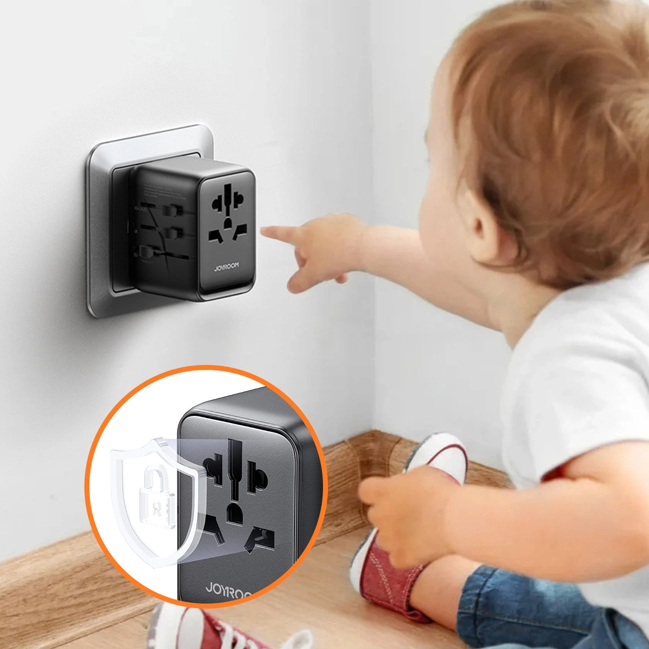 Carregador adaptador de viagem universal 17W Joyroom JR-TCW01 / UE / EUA / Reino Unido / JP / AU / CN