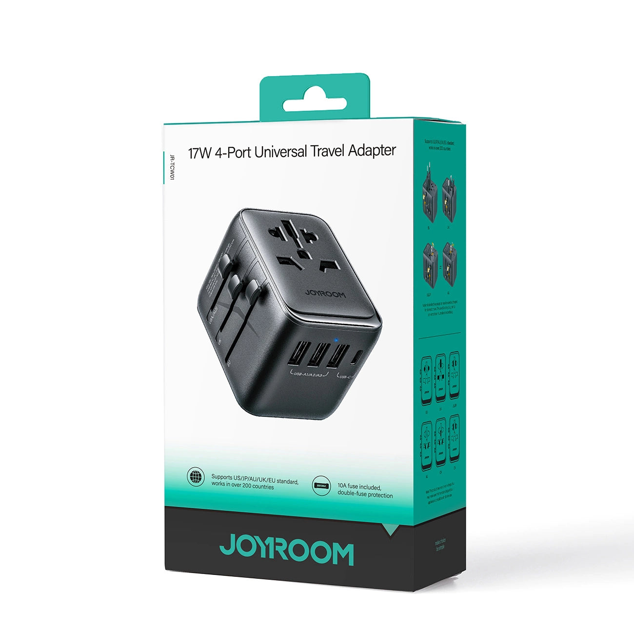 Carregador adaptador de viagem universal 17W Joyroom JR-TCW01 / UE / EUA / Reino Unido / JP / AU / CN