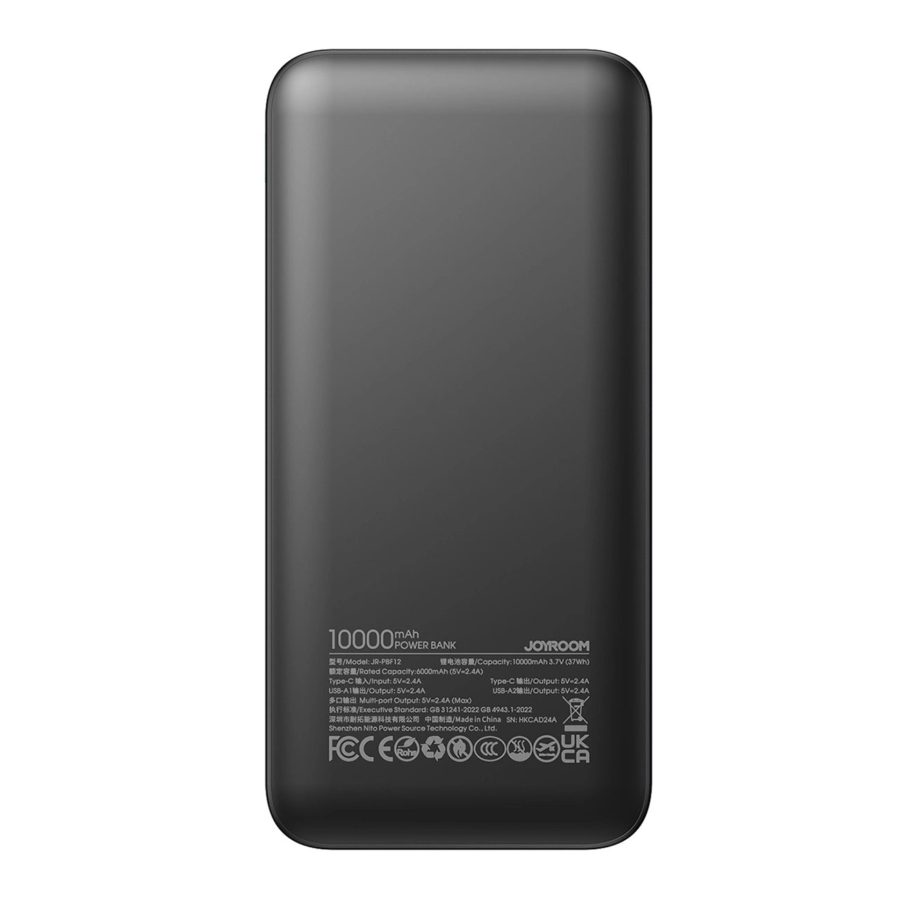 Powerbank Joyroom JR-PBF12 10000mAh 2.4A 2x USB-A 1x USB-C Preta