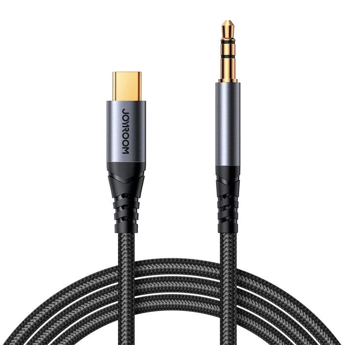 Cabo de áudio Stereo Joyroom SY-A07 / USB-C para AUX 3.5MM mini jack / 1,2m / preto
