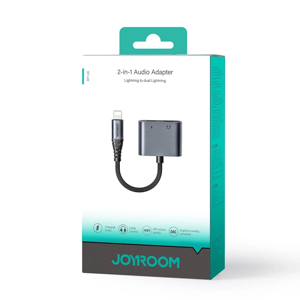 Adaptador DAC 2 em 1 Lightning para dual Lightning Joyroom / SY-L02 / Preto