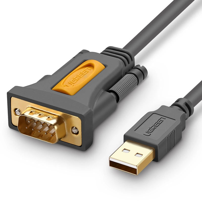 Cabo adaptador Ugreen CR104 / USB-A para DB9 RS232/ 1,5m / cinzento